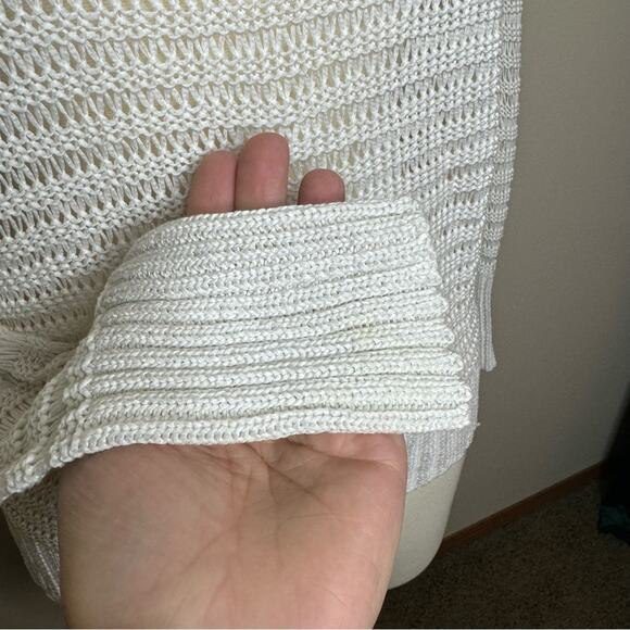 10 Crosby Derek Lam Off White Cotton Crochet Knit Sweater Size S - Picture 4 of 10